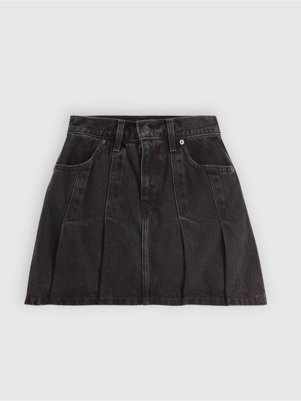 Levi's Black Wasted Denim Skater Mini Skirt